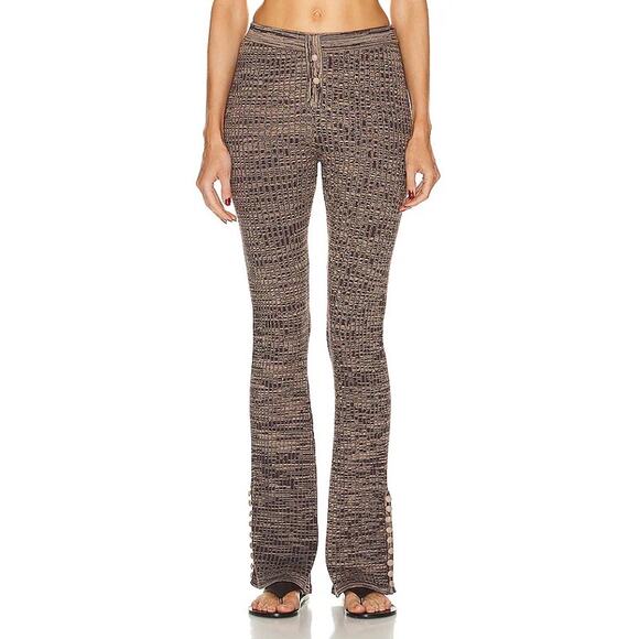 Live The Process Marl Ribbed Flare Knit Legging In Acai & Sand Dune XS - Picture 1 of 6